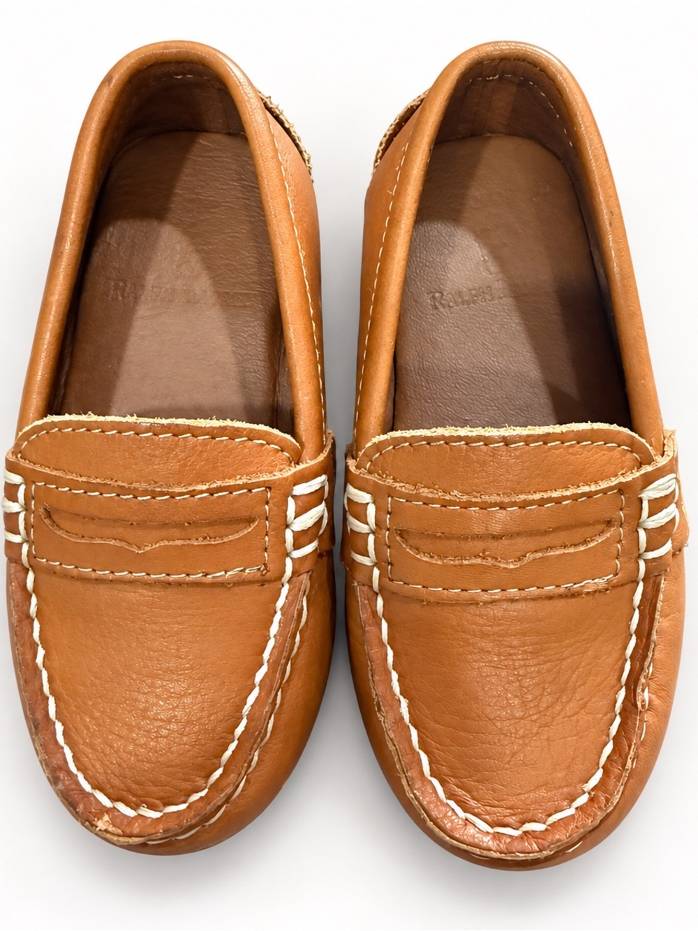 RALPH LAUREN Toddler Tan Leather Penny Loafers
